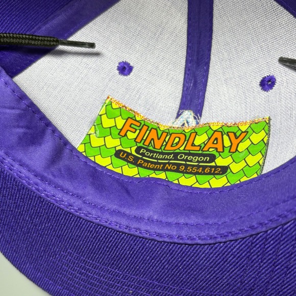 Findlay Hat Purple Mountain Pyramid Flat Brim Snapback Cap Rope Cord Fitted - Picture 5 of 6